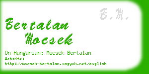 bertalan mocsek business card